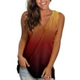 thumbnail image 2 of Fshinging Gradient Women's Tank Tops Summer Loose Casual V Neck Slim 2025 Sleeveless T Shirts Holiday Beach Camisoles, 2 of 4