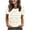 White new, variant on Hrsba Blouses for Women Dressy Casual,Ladies Solid Color Hollow Out Lace Puff Short Sleeve Crewneck Tops