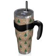 thumbnail image 2 of 40oz Tumbler,Brown Christmas Tree Pattern Insulated Tumblers with Removable Handle,Stainless Steel Double Vacuum Coffee Tumbler Cup with Straw for Home,Office,Travel,Party, 2 of 5