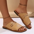 thumbnail image 7 of Aloohaidyvio Womens Flat Sandals Dressy Summer Slide Dress Sandals Comfortable Cute Leather Vacation Sandals for Women, 7 of 7