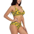 thumbnail image 2 of Kdxio Summer Pineapple Print Women's 2 Piece High Waisted Wrap Spaghetti Strap Summer Swimsuit Bikini Set-X-Large, 2 of 7