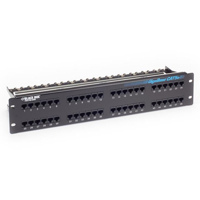 JPM906A-R6 - PATCH PANEL 48PORT CAT5E BLK 2U RACK MOUNTABLE 110