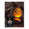 thumbnail image 1 of Decorative Color Changing LED Light Glass Moon Full Moon Full Moon Lamp Crystal Ball & Zircon Snowflake Necklace, 1 of 1