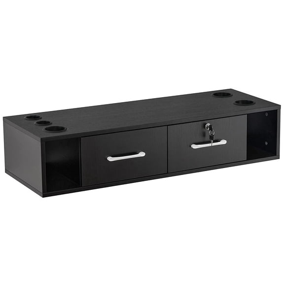 BarberPub Wall Mount Station with Drawers Styling Storage Cabinet Beauty Salon Spa Equipment 2502