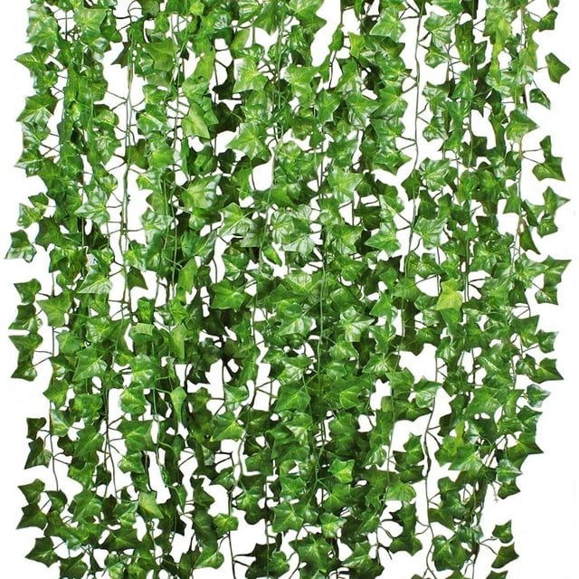 Vides artificiales reutilizables, 12 piezas de guirnalda de seda para decoración de fiestas en el jardín al aire libre, vegetación impermeable para bodas con temática rústica