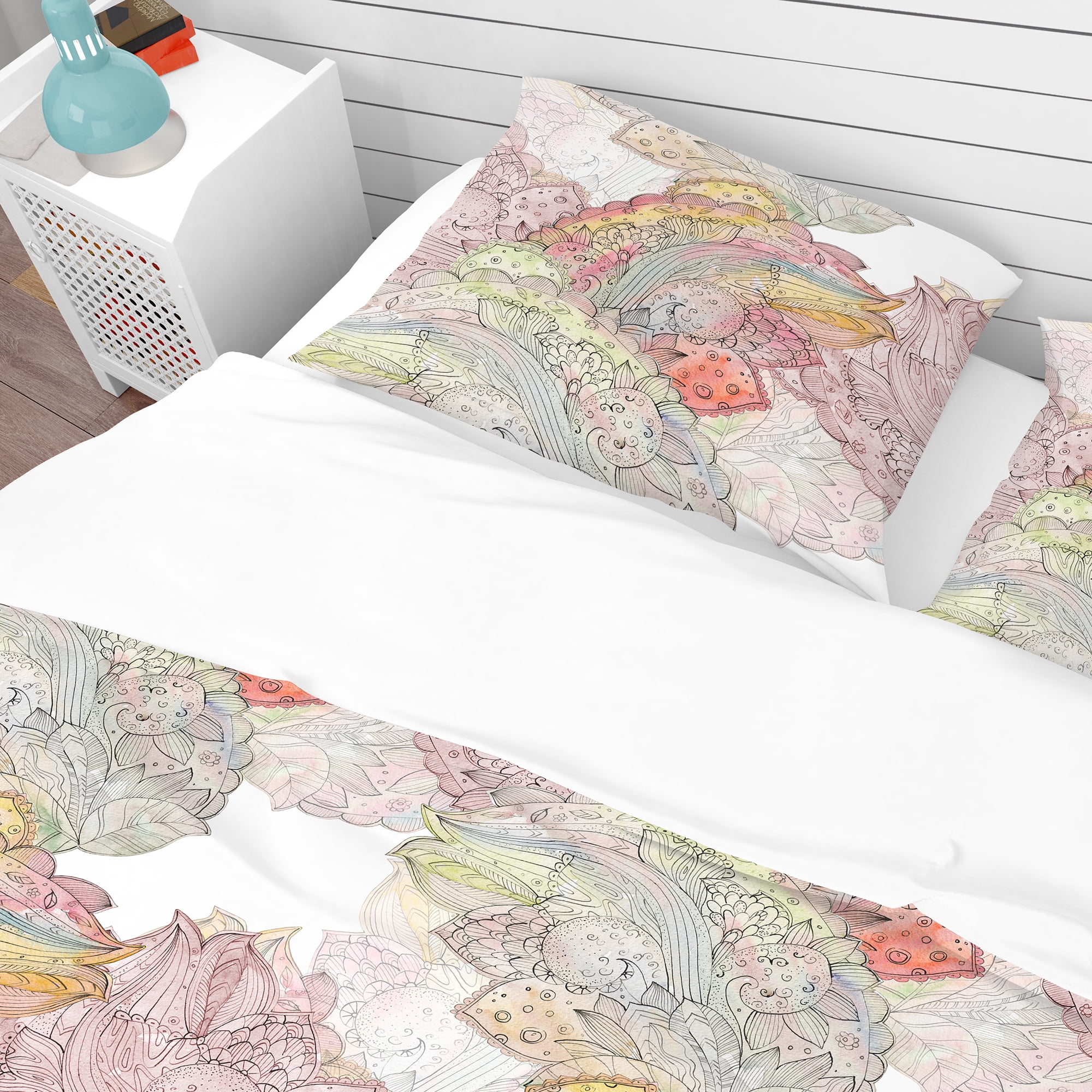 Designart 'Watercolor Painting with Ethnic Motif' Bohemian & Eclectic Duvet Cover Set
