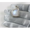 thumbnail image 4 of Sterling Silver Necklace Pendant Moonstone Smooth Rainbow Blue Off Round Shape Designed for Adult Women, 4 of 4