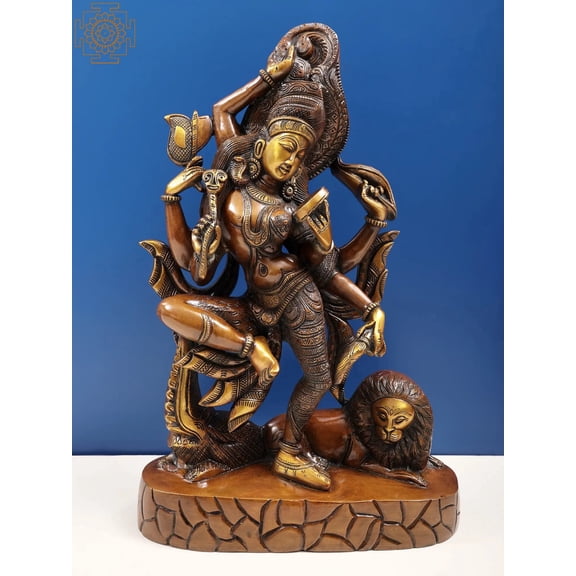 16" Dancing Ardhanarishvara Shiva-Parvati Brass Statue