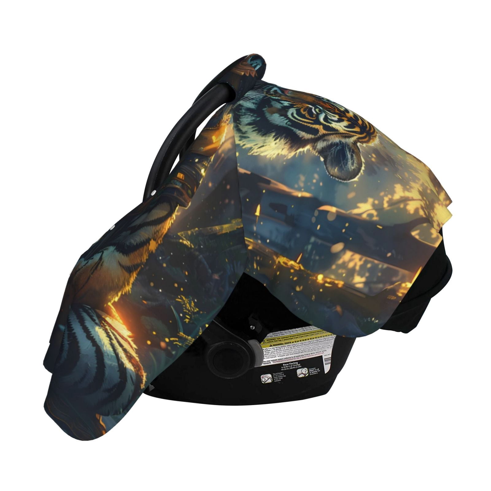 Naloa Forest Meditating Tiger Baby Car Seat Cover, Breathable Baby Carrier Cover, Multiuse Baby Carrier Cover & Nursing Breastfeeding Cover