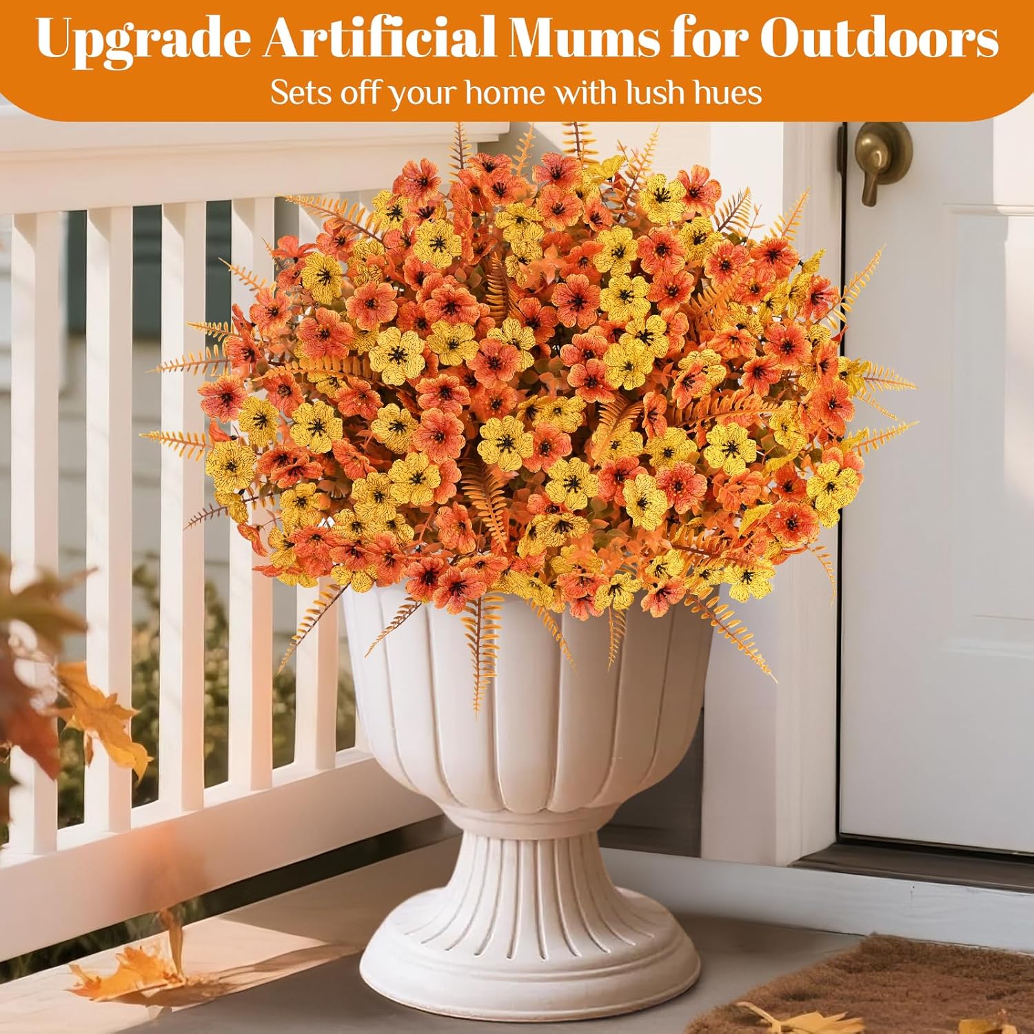 Yastouay 32 Bundles Artificial Flowers for Outdoors, UV Resistent Fake Boxwood Flowers Faux Outdoor Plants for Outside Garden Balcony Yard Porch Decor