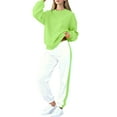 thumbnail image 2 of Unisex Kids' Mint Green Tracksuit Set - 100% Polyester, Machine Washable, Size 110-160, Crew Neck Top & Elastic Waist Cuffed Joggers,Size 9-10T, 2 of 5