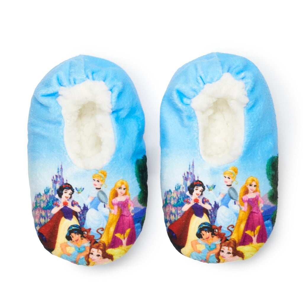 HighPoint Disney's Princess Toddler Girl Fuzzy Babba Slipper Socks Blue Light