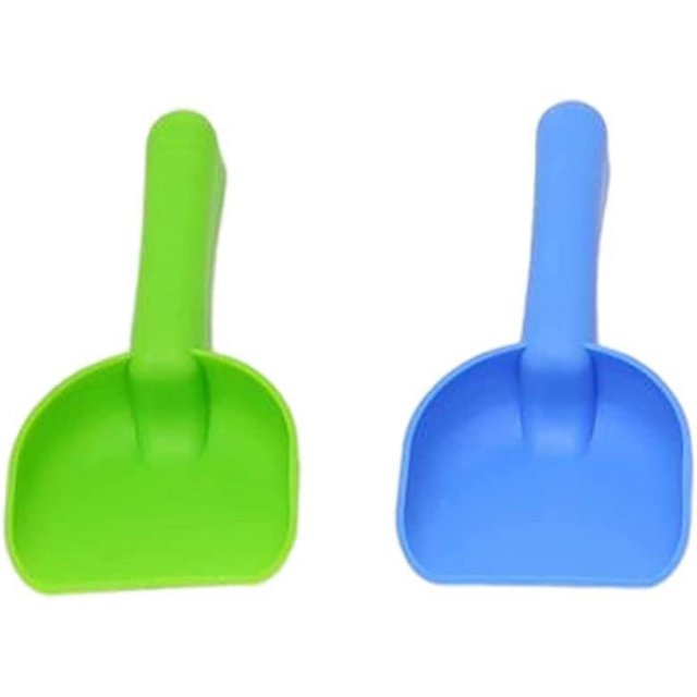 Pala de nieve para niños, mini palas de nieve de plástico, pala de arena, juguetes de jardinería, herramienta para palear nieve con mango, 2 piezas, color aleatorio