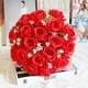 thumbnail image 1 of 18 cabezas rosas de seda artificiales flores ramo de novia rosa decoración de la boda del hogar D, 1 of 3
