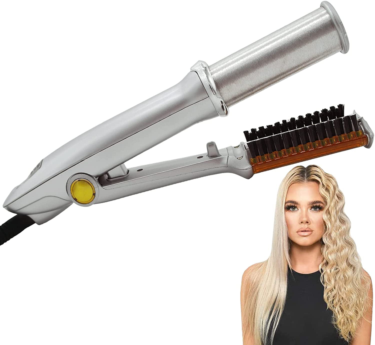 2 in 1 Hair Straightener and Curler, Freestyle Flat Iron, Heat Resistant  Hair Brush Straightener for Thick Hair, 3 Adjustable Modes, for Women,  Girls 