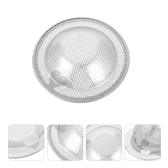 Masteelf 2 Pcs Sinks Filter Heart-shaped Sink Drain Strainers 10x10x2cm Silver