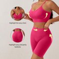 thumbnail image 5 of Diufon Two Piece Workout Sets for Women Spaghetti Straps Sports Bras and High Waist Matching Shorts Gym Yoga Outfits, 5 of 8