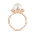 thumbnail image 2 of ANGARA South Sea Cultured Pearl Flower Ring with Diamonds in 14K Rose Gold for Women | June Birthstone, Birthday, Anniversary, Jewelry Gift for Women | Pearl Ring, 2 of 9