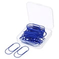 thumbnail image 1 of Unique Bargains Wide Paper Clip Coated Large Clips Bookmarks with Box 2 Inch Blue for Organize Office Home, Pack of 30, 1 of 5