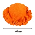 thumbnail image 5 of Ruffled Hat Knitted Exaggerated Individual Style Dome Bright Colors Elastic Anti-slip Keep Warm Cap Parties Photo Prop Adjustable Headwear, 5 of 8