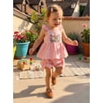 thumbnail image 3 of AceBaby Infant Baby Girls Summer Outfits 0-24M Fashionable Flower Embroidery Flying Sleeve Tops and Shorts Set, 3 of 9