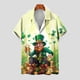 thumbnail image 2 of Camisas de Manga Corta de los Hombres Botón de Impresión Del Día de San Patricio Blusa de Cuello Casual, Spandex de Poliéster para las Vacaciones, 2 of 9