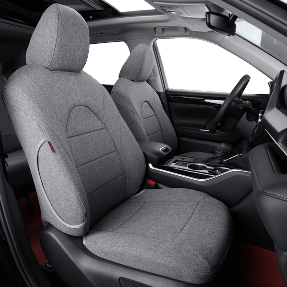 Coverdream Custom Fit Camry Car Seat Covers for Toyota Camry LE,SE,SE Nightshade 2018 2019 2020 2021 2022 2023 2024 (Not for Hybrid) - Polyester (Gray,Full Set)