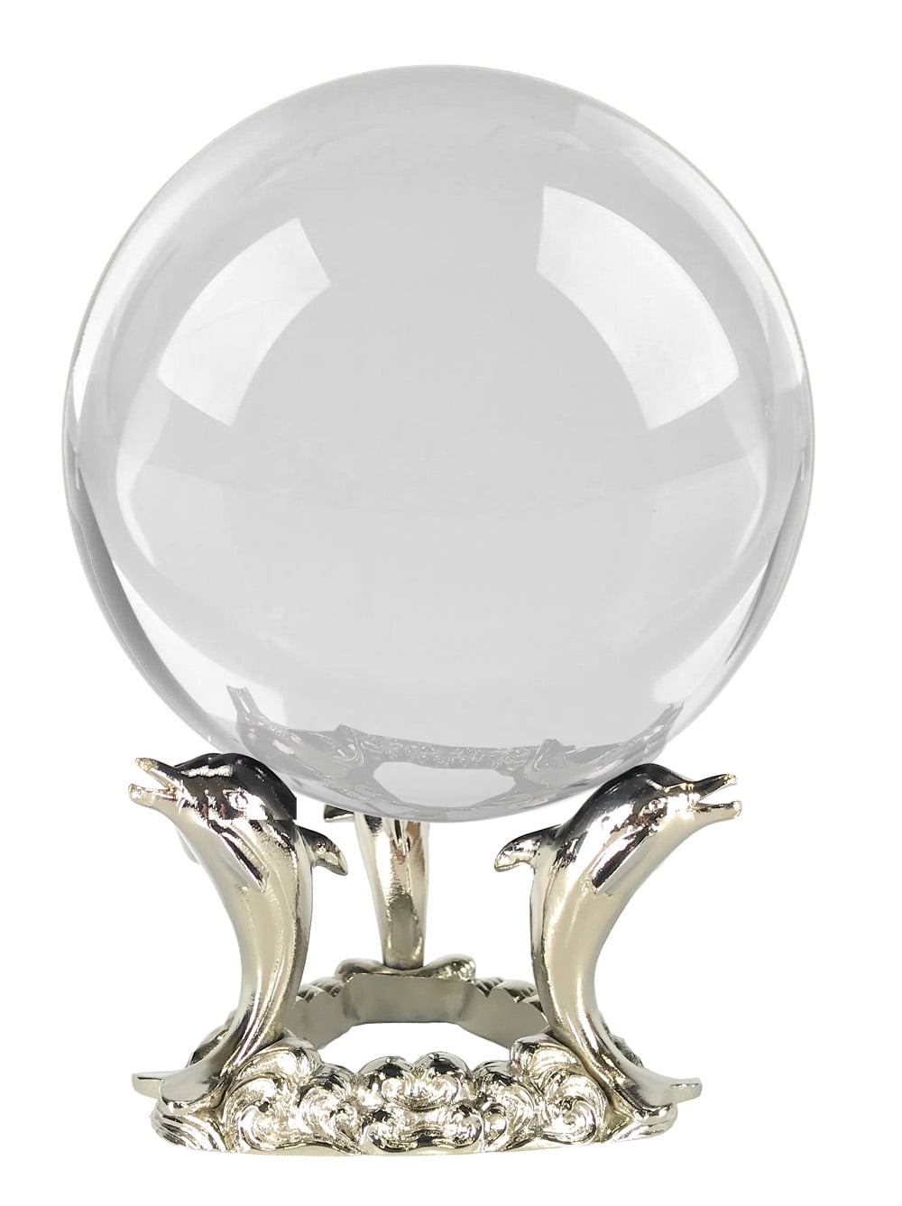 Crystal Ball 110mm 4.2" with Angled Crystal Stand in Gift Box Purple Lavender 