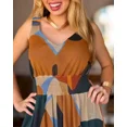thumbnail image 4 of CHICME Women’s Jumpsuit Abstract Print V Neck Sleeveless Backless High Cinched Waist Wide Leg Overalls with Pockets Casual Beach Romper Multicolor-S, 4 of 8