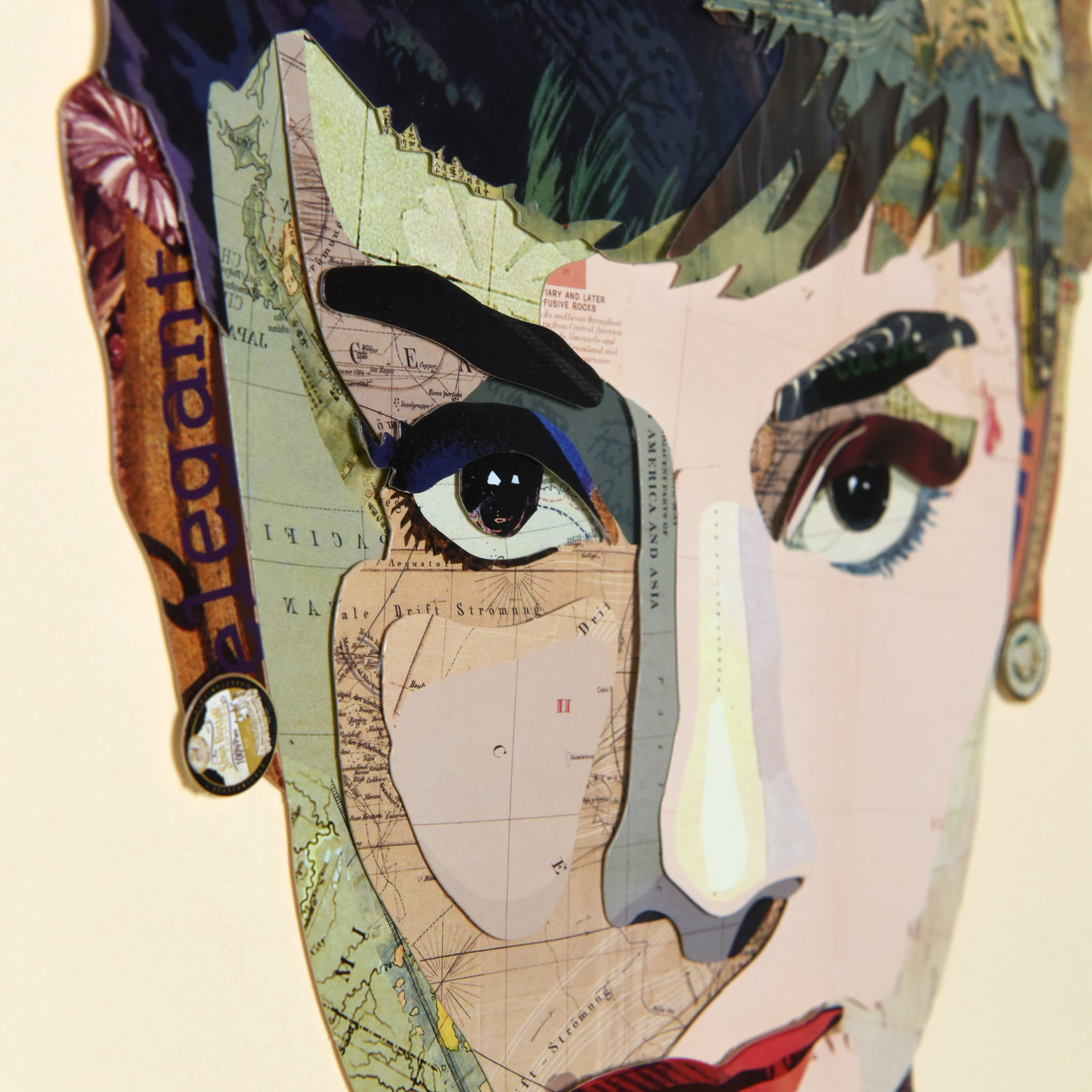 Empire Art Direct Audrey Dimensional Collage Framed Graphic Art Under Glass Wall Art, 25" x 25" x 1.4", Ready to Hang