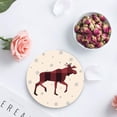 thumbnail image 4 of FMSHPON Merry Christmas Elk Set of 4 Round Coaster for Drinks, Absorbent Ceramic Stone Coasters Cup Mat with Cork Base for Home Kitchen Room Coffee Table Bar Decor, 4 of 6