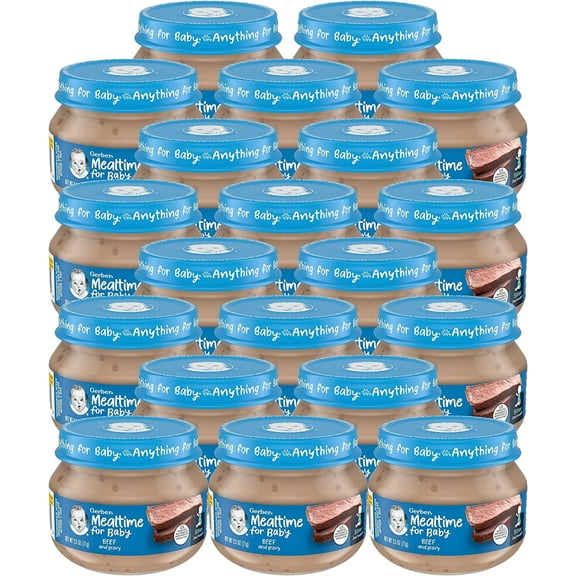 Gerber 2nd Foods Beef & Gravy Baby Food, 2.5 oz (20-Count)