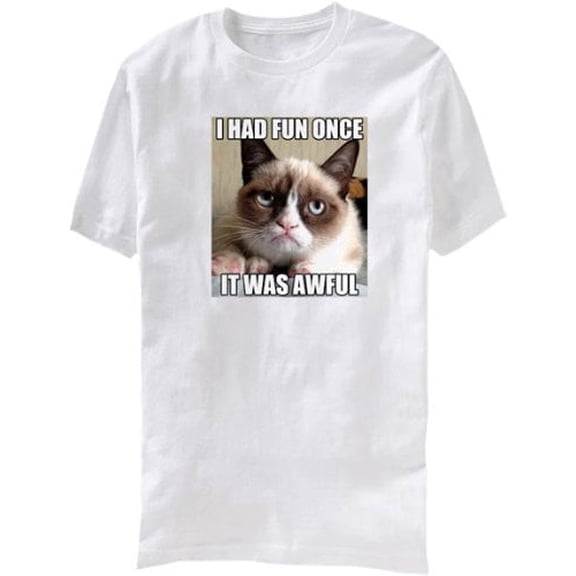 Grumpy Cat T-Shirt I Had Fun Once Adult Tee