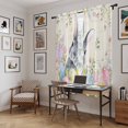 thumbnail image 5 of Easter Rabbit Kitchen Curtain for Berdoom Living Room Cafe 72 Inch Length, Spring Colorful Eggs Wildflowers Leaves Tiers Curtains Light Filtering Drapes Rod Pocket Window Treatment 2 Panels 52"Wx72"L, 5 of 8