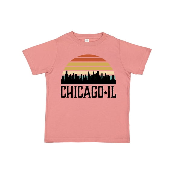Inktastic Chicago Illinois Skyline Vintage Boys or Girls Toddler T-Shirt