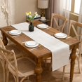 thumbnail image 1 of shiyou-Boho Table Runner 12x120 Inch Farmhouse Rustic Milky White Linen Table Runner for Dining Party Wedding Decoration, 1 of 4