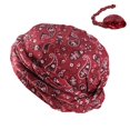 thumbnail image 6 of Smooth Satin Headwrap Bohemian Style Men's Turban Hat with Cashew Flower Print Double Layer Satin Headwrap for Hip-hop Comfortable Non-slip Fit Men, 6 of 8