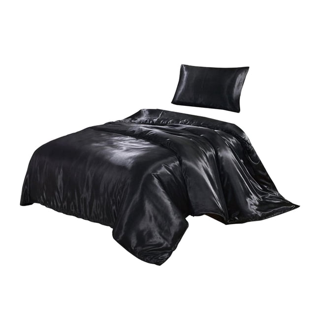Color Faux Seda Ropa de cama Funda nórdica Funda de almohada Juegos de de edredón Unido Single Zulema Funda de edredón