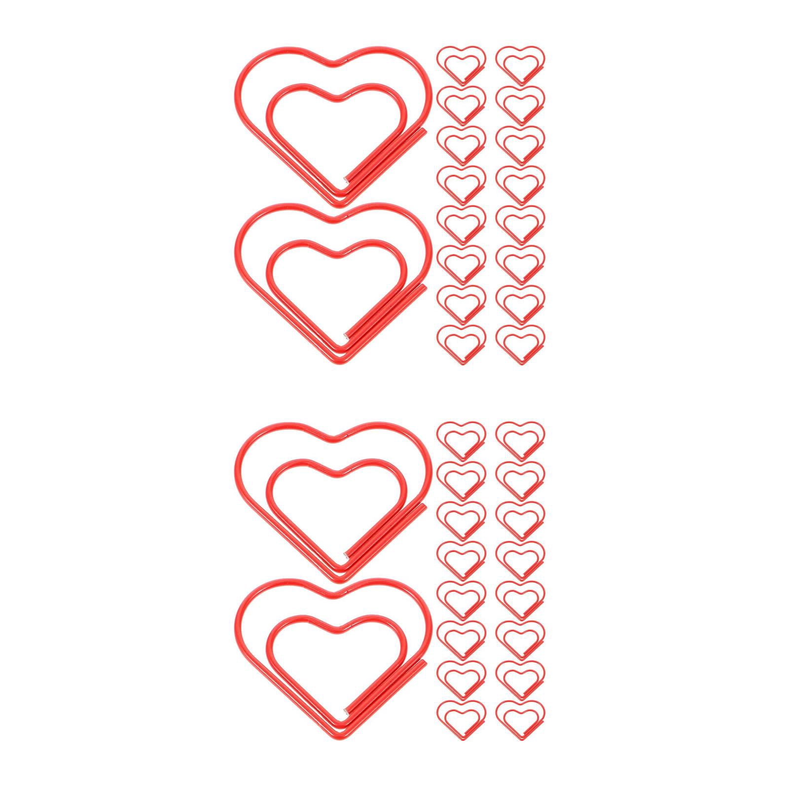 ADDHAT Goohochy Red Heart Design Metal Paper Clips for Secure Document Holding