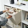 thumbnail image 4 of DECOMOMO Large Cube Storage Bin, Fabric Storage Bin, Organizing Cubes (Beige, Set of 4), 4 of 8