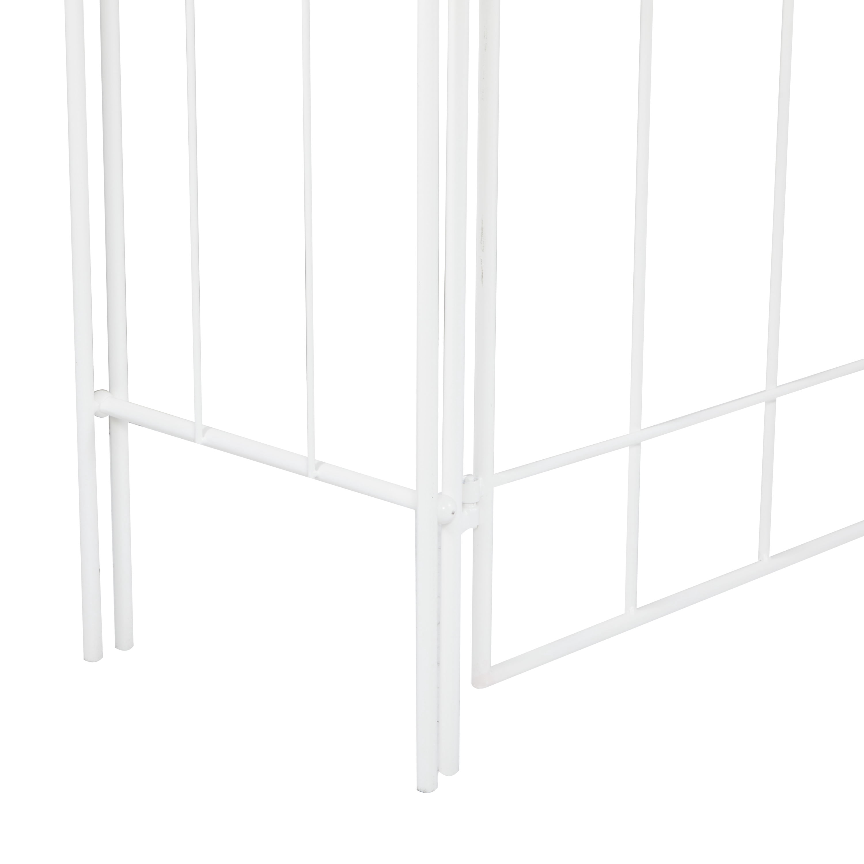 DecMode 86" Indoor Outdoor Arched Gate White Metal Garden Arbor with Lattice Work Sides