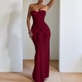 thumbnail image 3 of Women's Strapless Sweetheart Neck Maxi Dress, Bodycon Corset Graduation Prom Evening Gown, 3 of 7