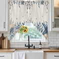 thumbnail image 6 of Blue Starfish Coastal Swag Curtains for Kitchen/Bedroom/Living Room, Eucalyptus Summer Nautical Shell Rustic Scalloped Curtains 63 Inch Long, Window Swag Topper Curtains Valances 2 Panels Set 36"x63", 6 of 8