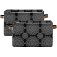 thumbnail image 2 of GZHJMY Storage Basket Black Mandala Foldable Canvas Laundry Baskets Bin Waterproof Inner Layer with Sturdy Handles for Toy Nursery Blanket Clothes 2 Pack, 2 of 7