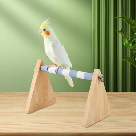 Tabletop Bird Perch Bird Play Stand Playground Playstand Parrot Perch Stand Bird Training Stand for Cockatiel Parakeet Lovebird Budgies Blue White 25mm