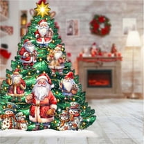48' Santa Claus-Themed Christmas Tree Outdoor Indoor Dcor Wooden Christmas Decoration by G. Debrekht
