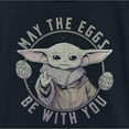 thumbnail image 2 of Girl's Star Wars: The Mandalorian Grogu May the Eggs Be With You  Graphic Tee Navy Blue X Large, 2 of 4