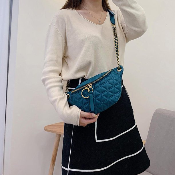 Bolsa Riñonera de moda para mujer bandolera de cuero PU con cremallera en la cintura para teléfono JShteea Para Estrenar