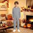 thumbnail image 2 of Boys Solid Hooded Onesie for Halloween, Full Zip Plush Jumpsuit with Ribbed, 2 of 6