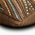 thumbnail image 2 of Decorative Brown 12"x24" (30x60 cm) Lumbar Pillow Cover, Linen Beaded & Sequins Oblong Pillow, Geometric Pattern Modern Style - Marilee, 2 of 3